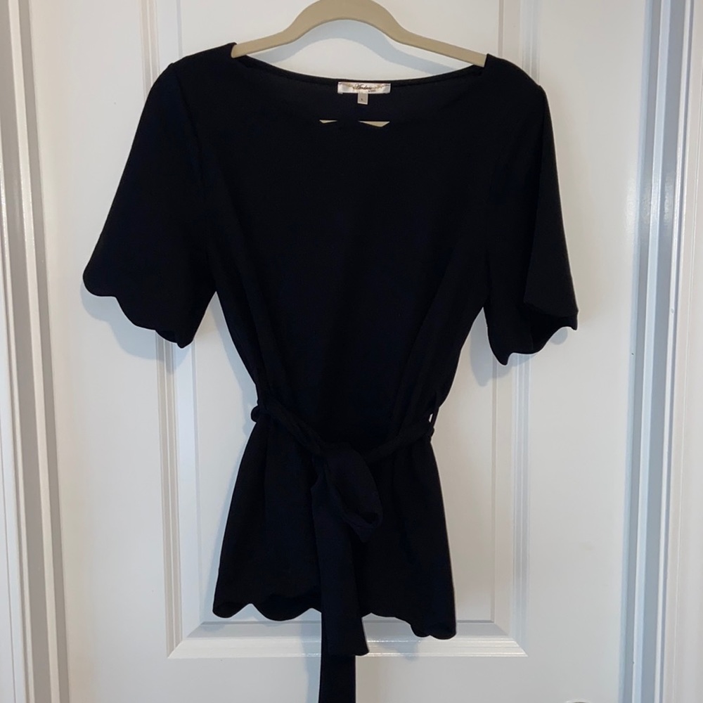 Black scalloped top